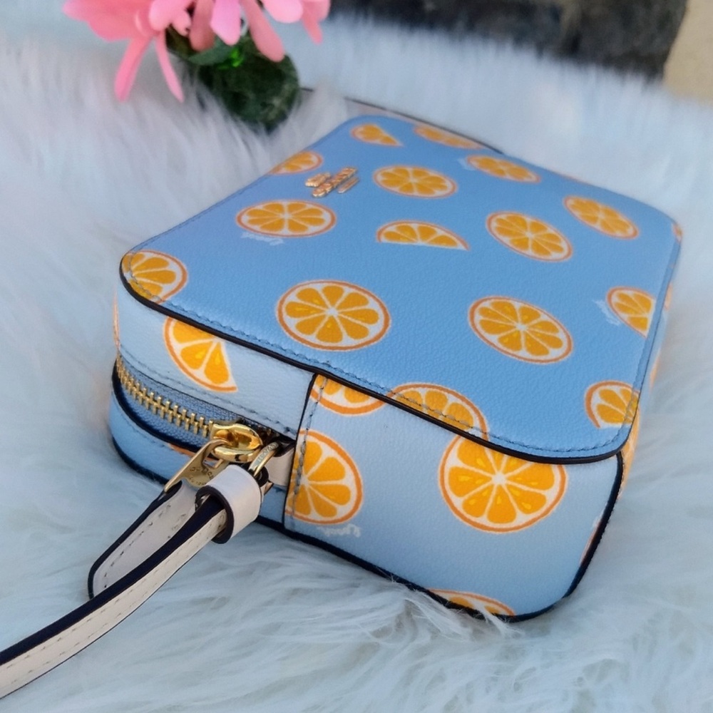 Coach 3273 Blue Citrus Print Crossbody Mini Camara Bag